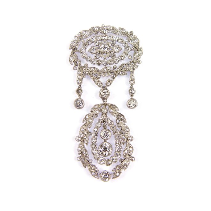 Early 20th century diamond garland brooch-pendant necklace possibly by Cartier, c.1910, | MasterArt